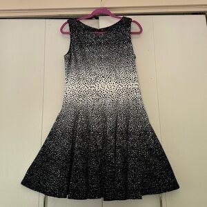 RED Saks Fifth Avenue Cream and Tan Animal Print Fit and Flare Dress Size 10